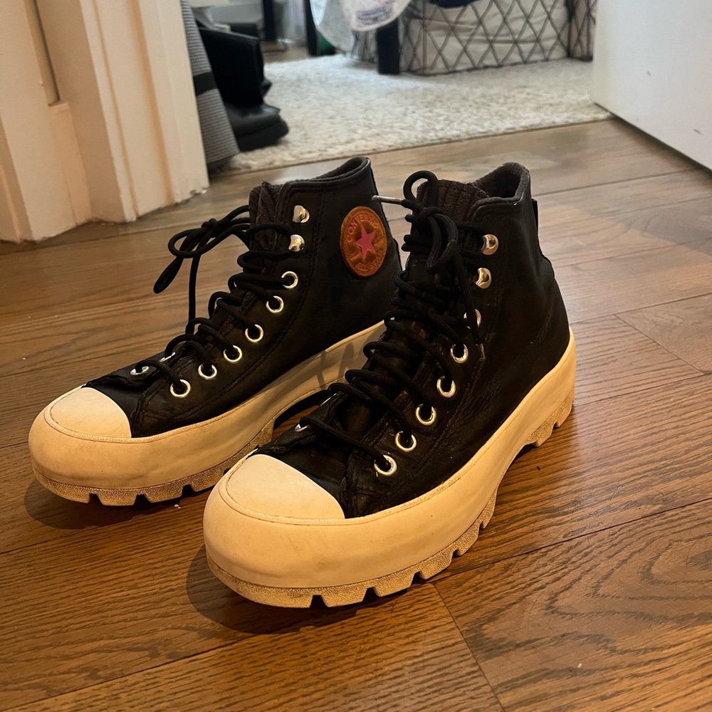 Platform Leather high top Converse women’s waterproof